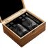 Подарочный набор Whisky Stones для мужчин, 8 шт камней + 2шт бокала Коробка деревянная, щипцы, подставки